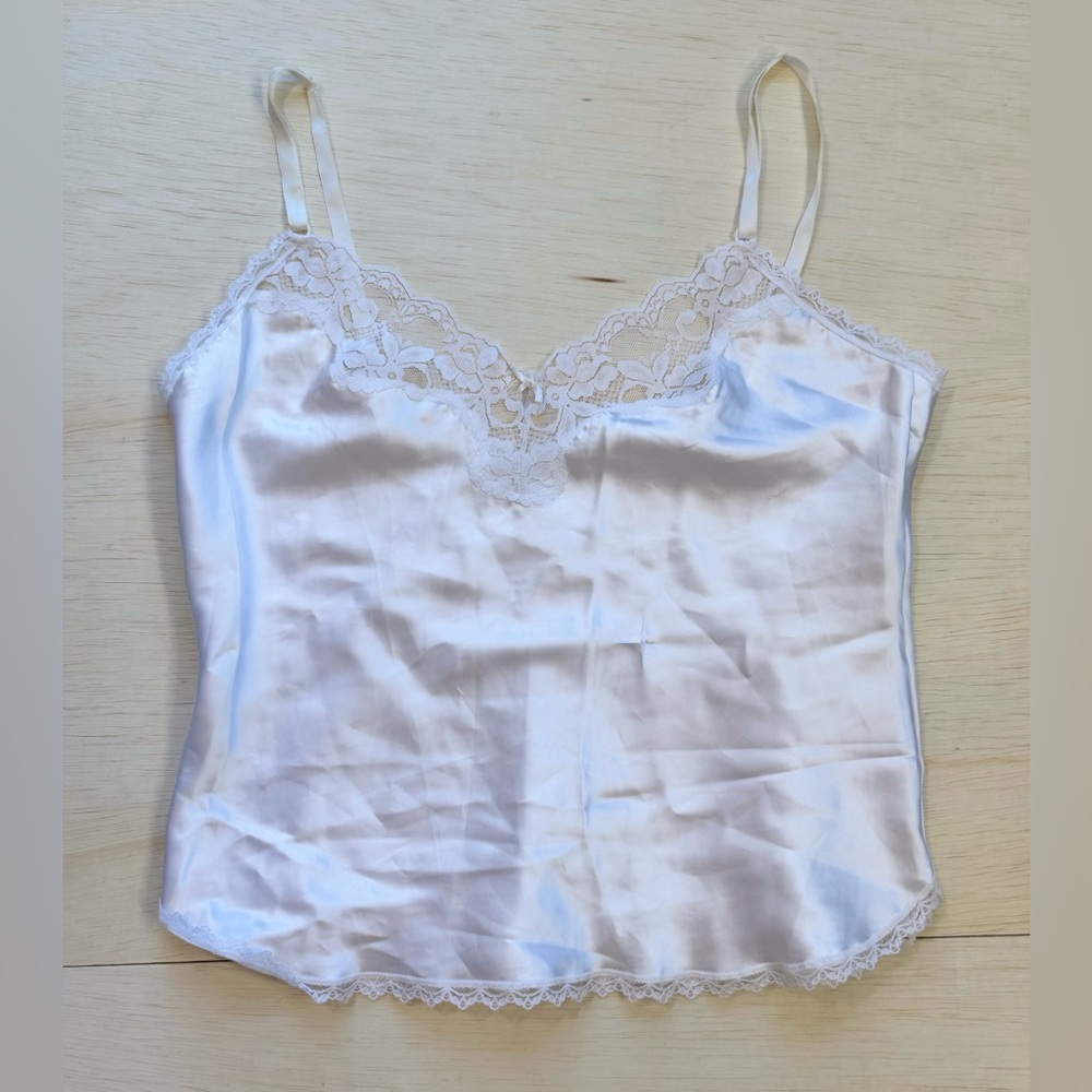 VTG Maidenform Something Special White Lace Camisole 81630 ILGWU lingerie top 34